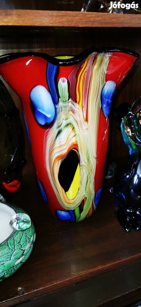 Meseszép muránói üveg váza 