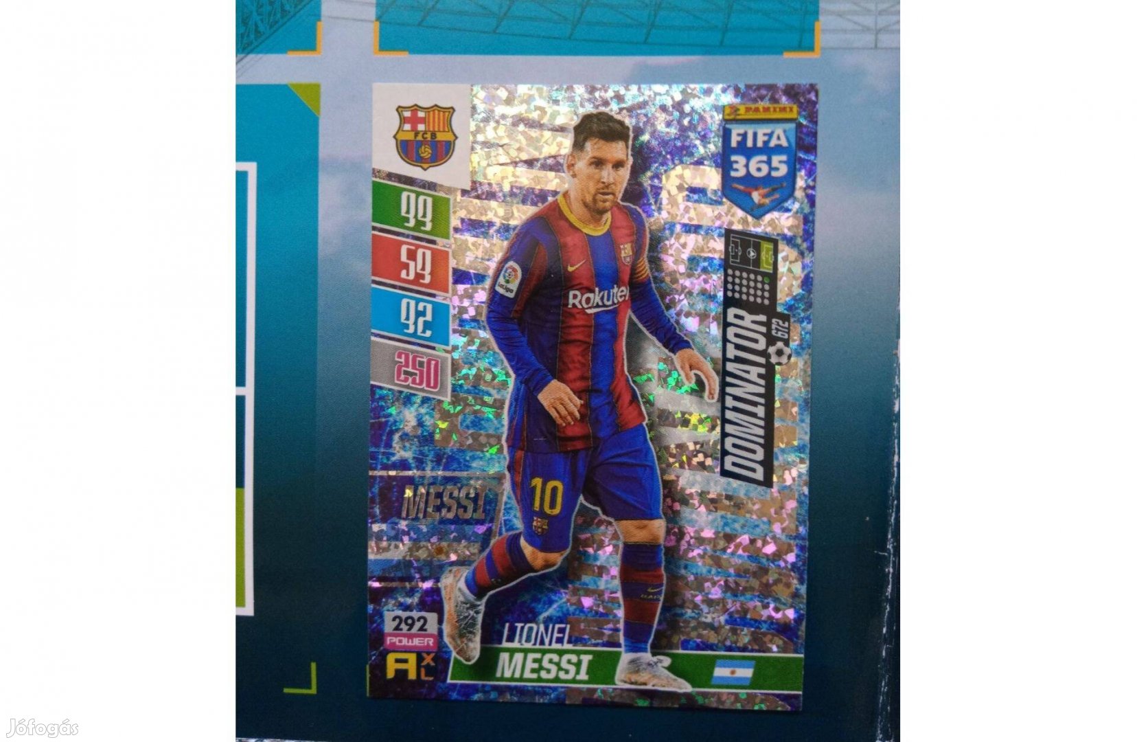 Messi (Barcelona) Dominator Panini Fifa 365 2022 Adrenalyn kártya
