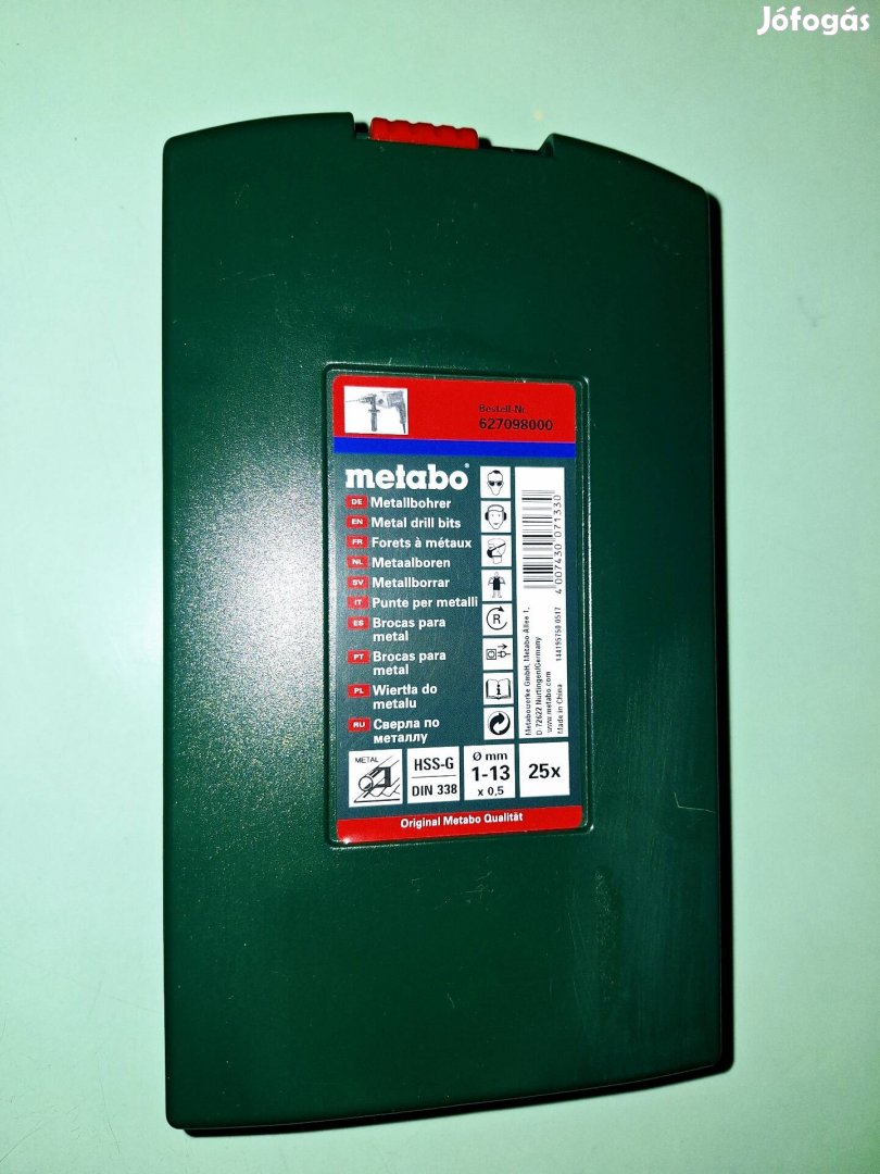 Metabo HSS-G fémfúró fém fúró fúrószár készlet 25 részes