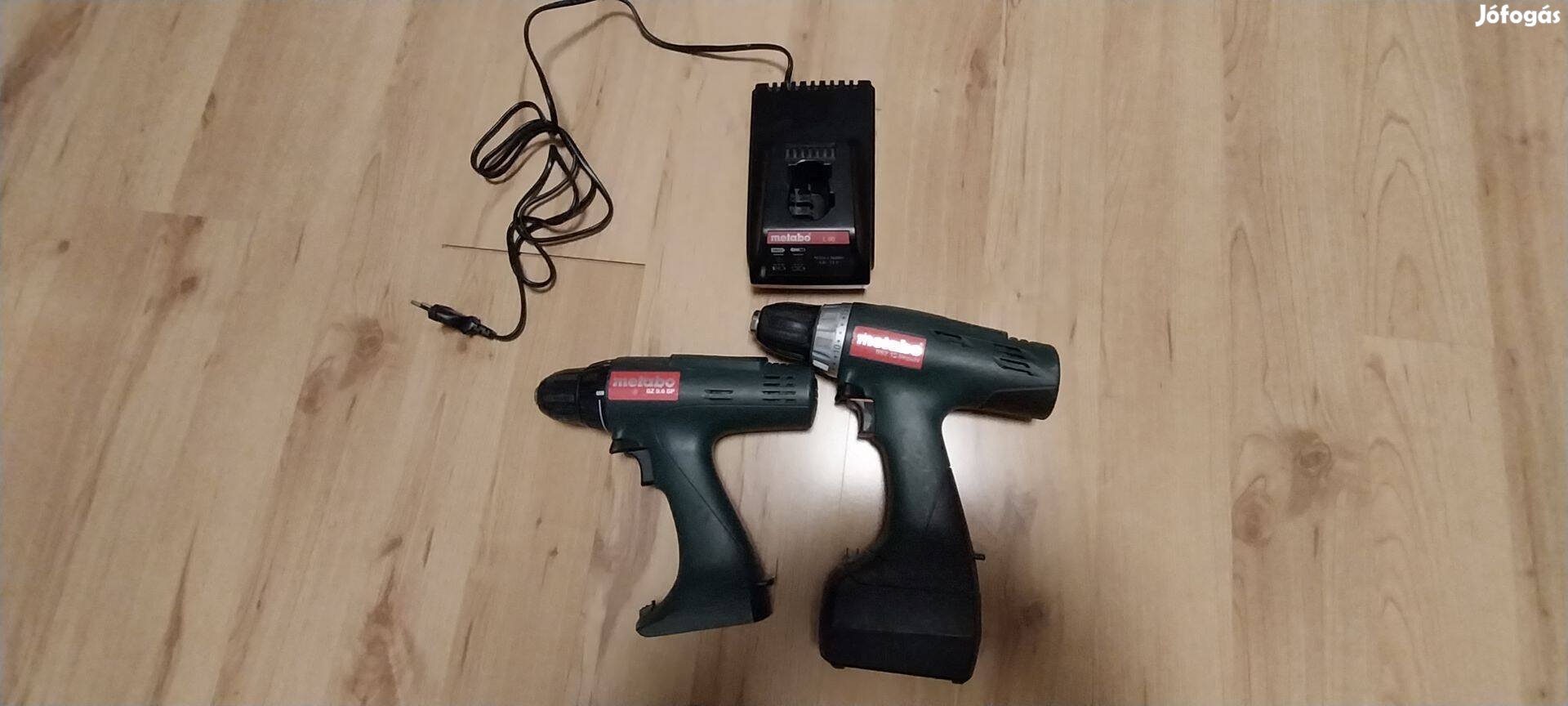 Metabo csavarbehajtó 2 db. + töltő+ 1 db. aksi