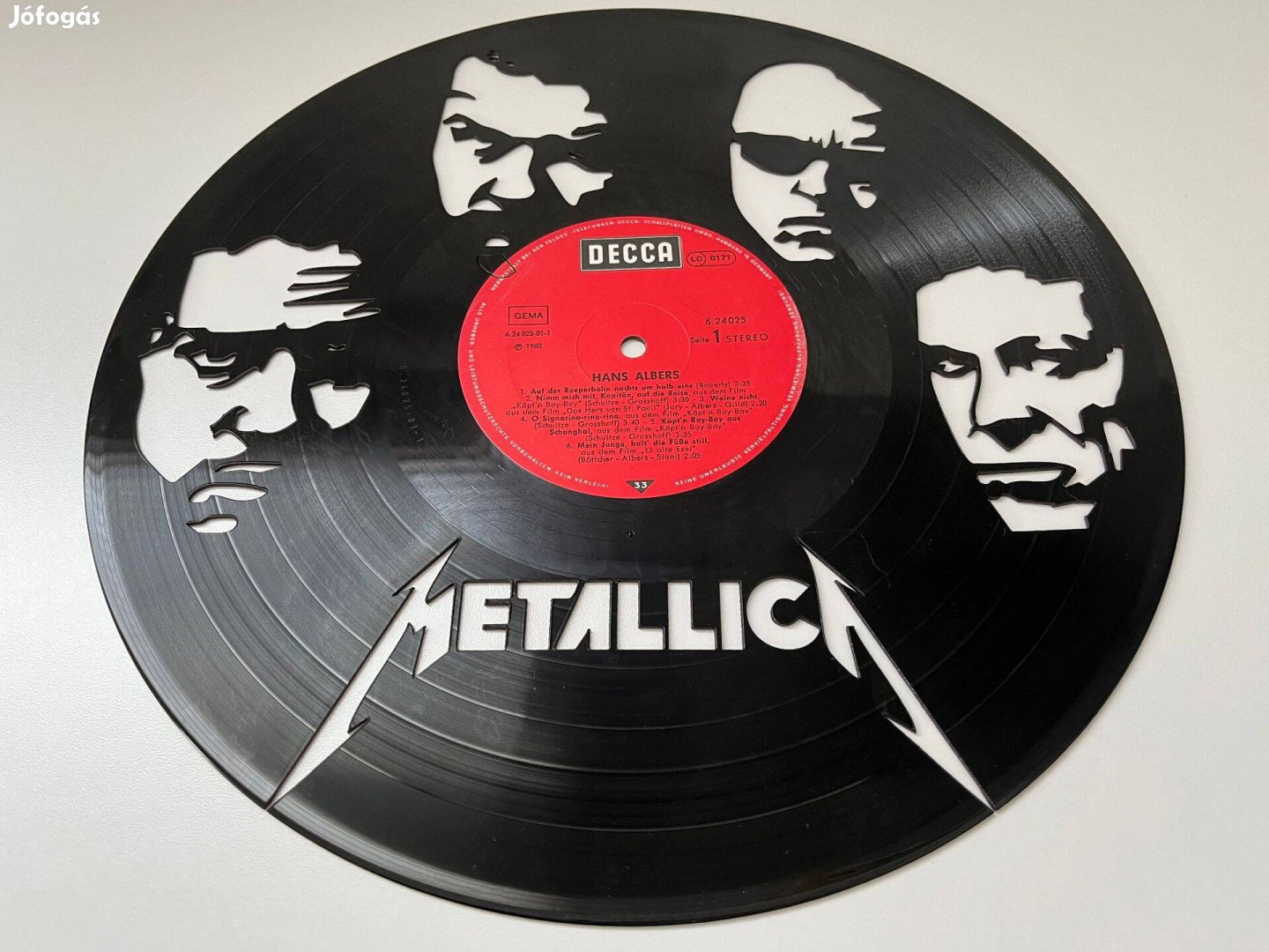 Metallica bakelit falikép, vinyl dekor