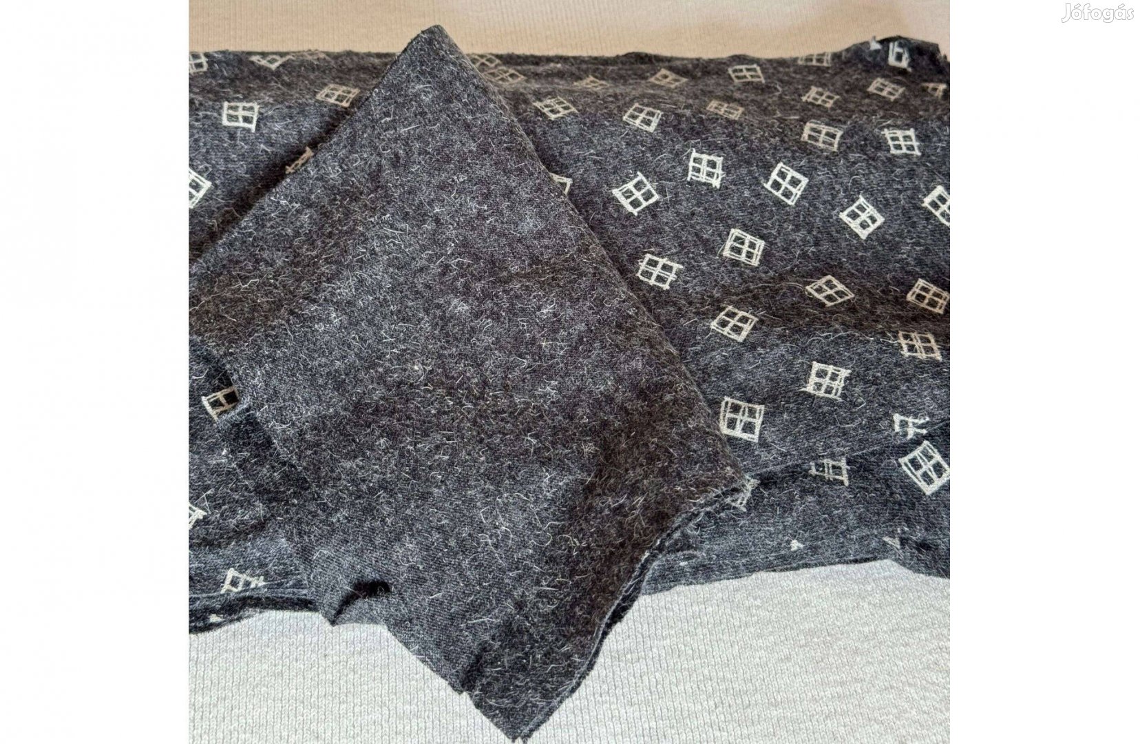 Méteráru textil (pamut) mintás, szürke 14 db