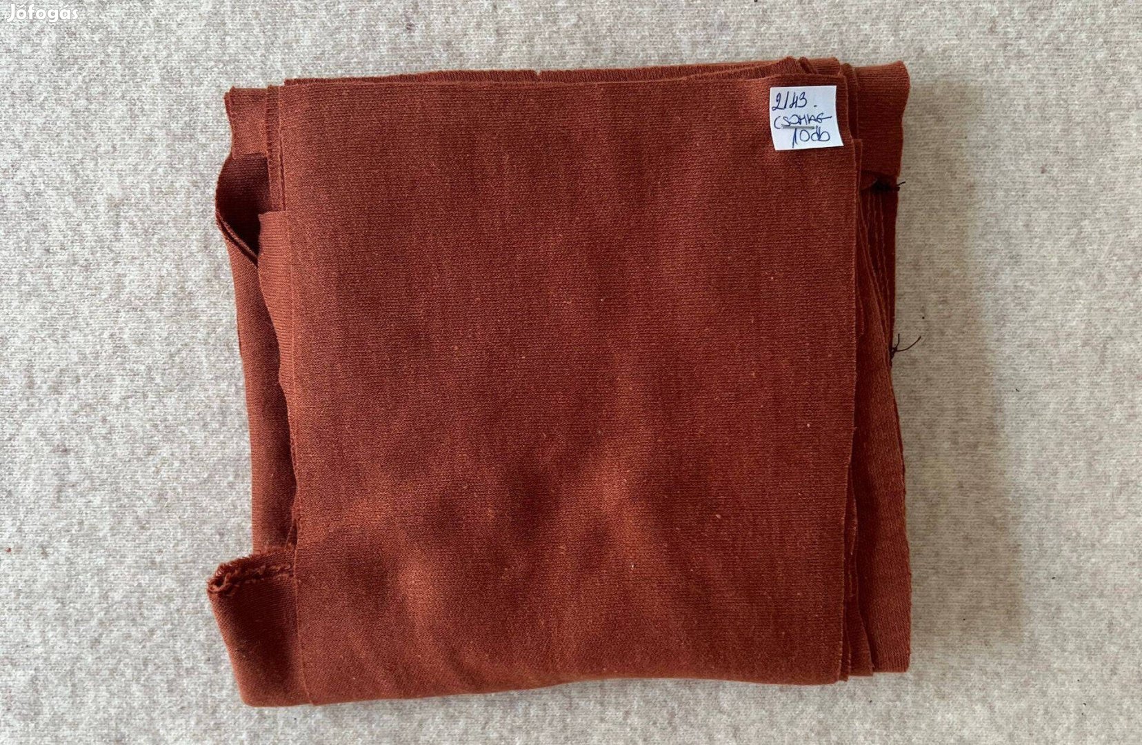 Méteráru textil pamut, póló rozsda barna csomag