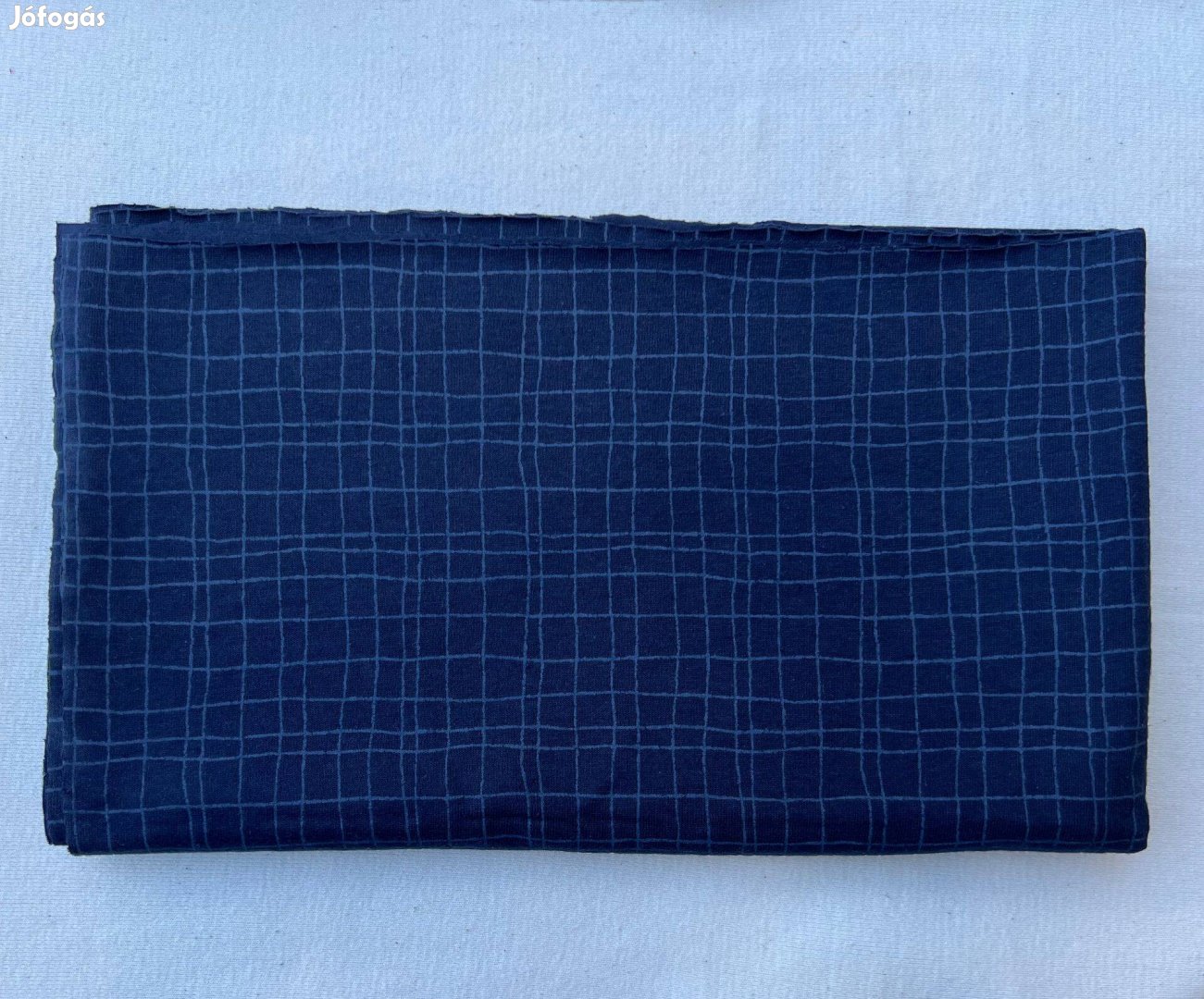 Méteráru textil (pamutszövet) kockás, sötétkék 1 db