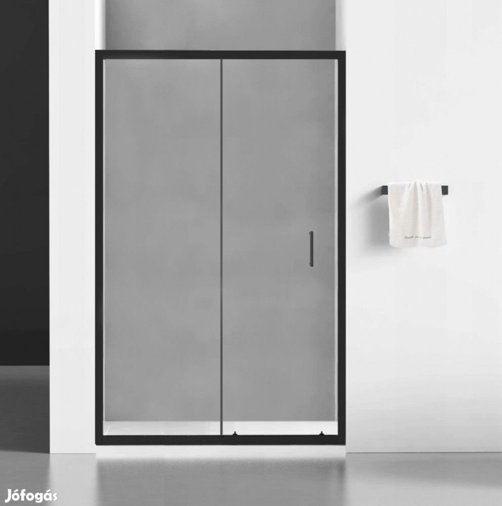 Mexen Apia elhúzható zuhanyajtó (tolóajtó) - fekete profil - 115 x 19