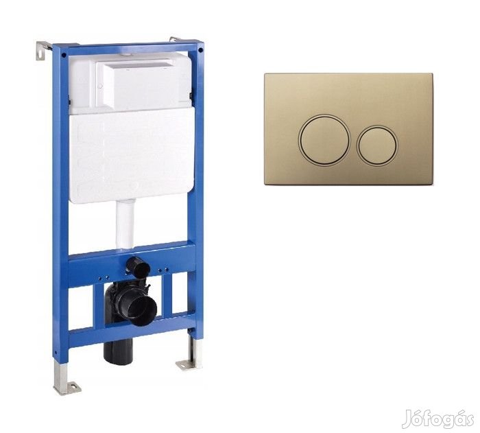 Mexen Fenix Slim beépíthető WC tartály + Fenix-02 arany nyomólap (601