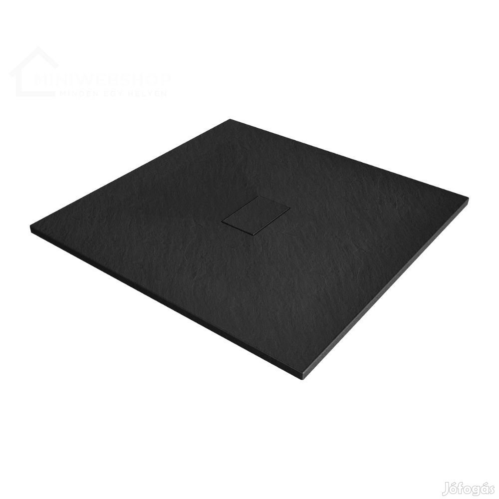 Mexen Hugo kőhatású zuhanytálca 100 x 100 cm + szifon - fekete (42701