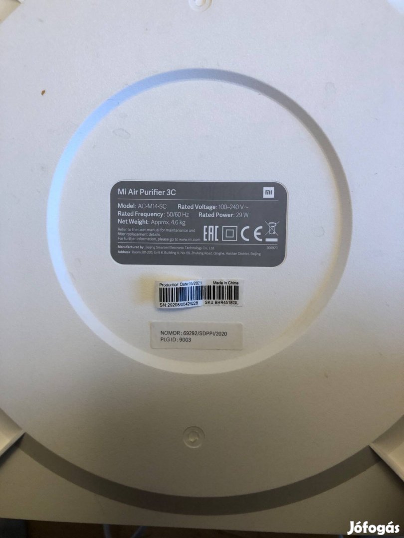 Mi purifier 3 C levegőtisztító