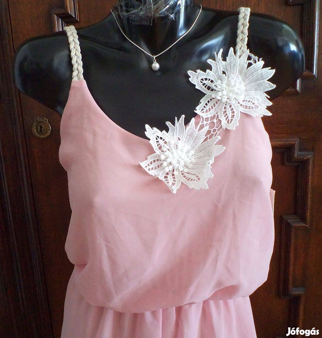 Mia Moda luxus olasz vintage rózsaszín egyedi ruha címkés! L