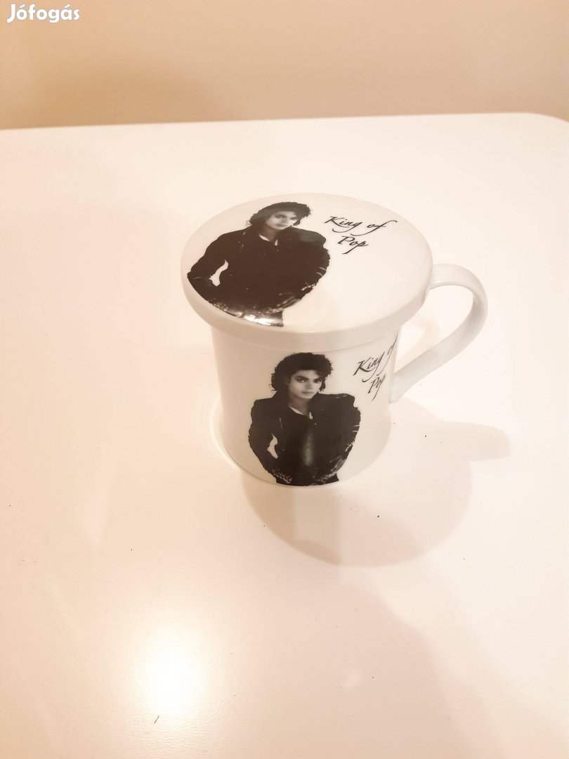 Michael Jackson porcelán bögre fedővel új