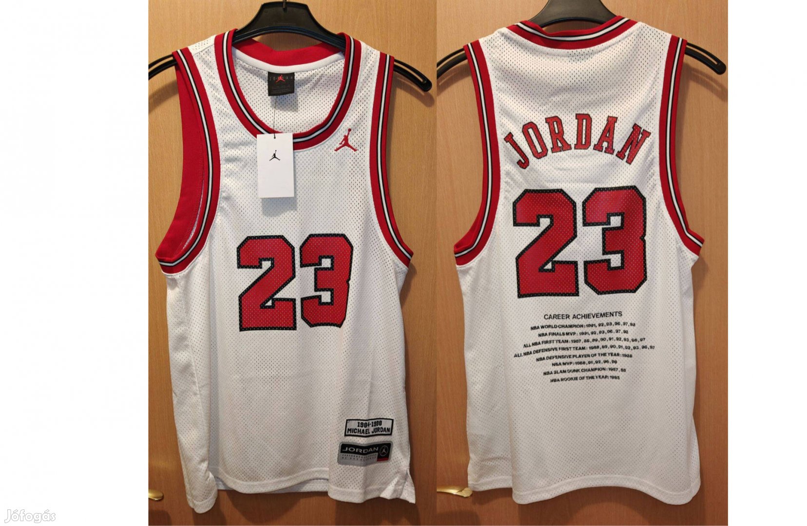 Michael Jordan eredeti fehér Nike Jordanair kosaras mez XS