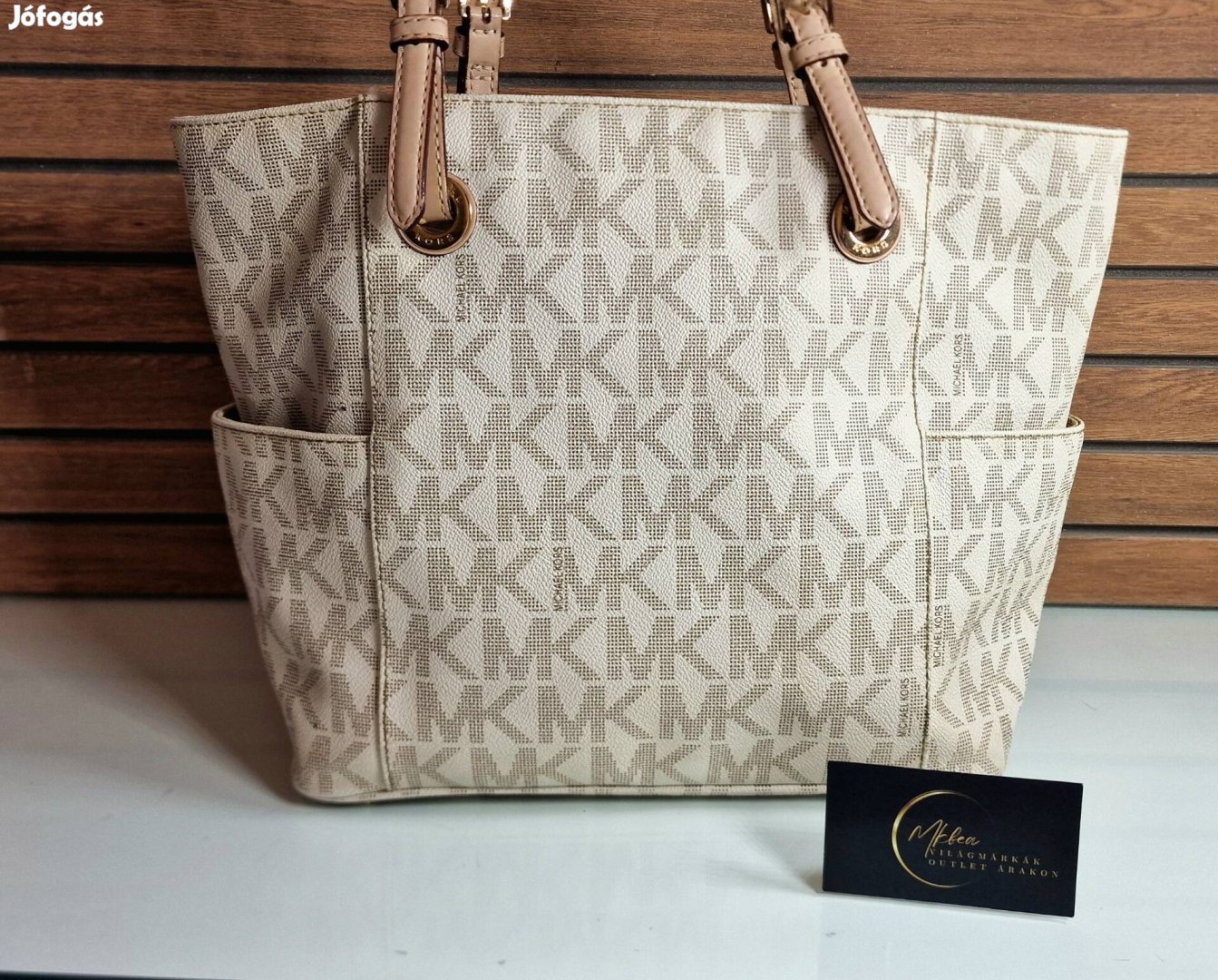 Michael Kors válltáska mk logos, vanilla