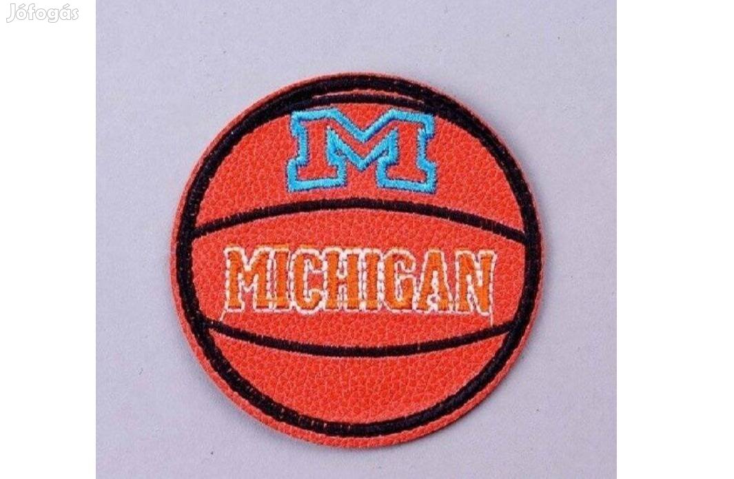 Michigan bőr kosárlabda ruhára vasalható folt rávasaló felvarró 7cm