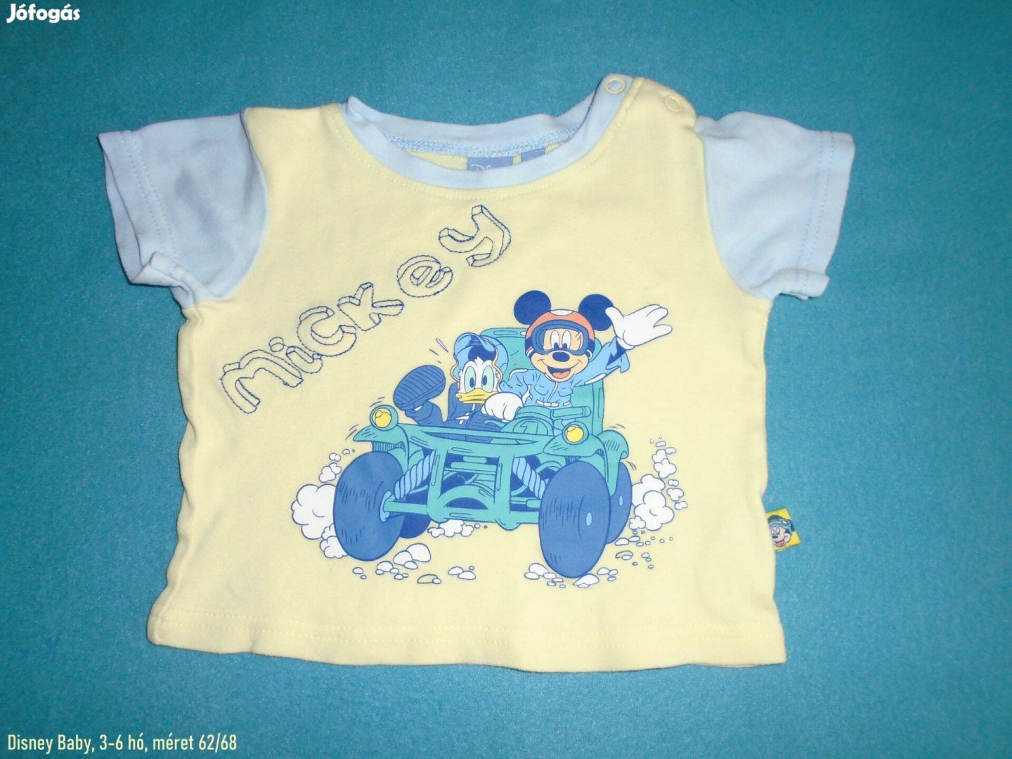 Mickey egér mintás Disney Baby póló 3-6 hó (méret 62 / 68)