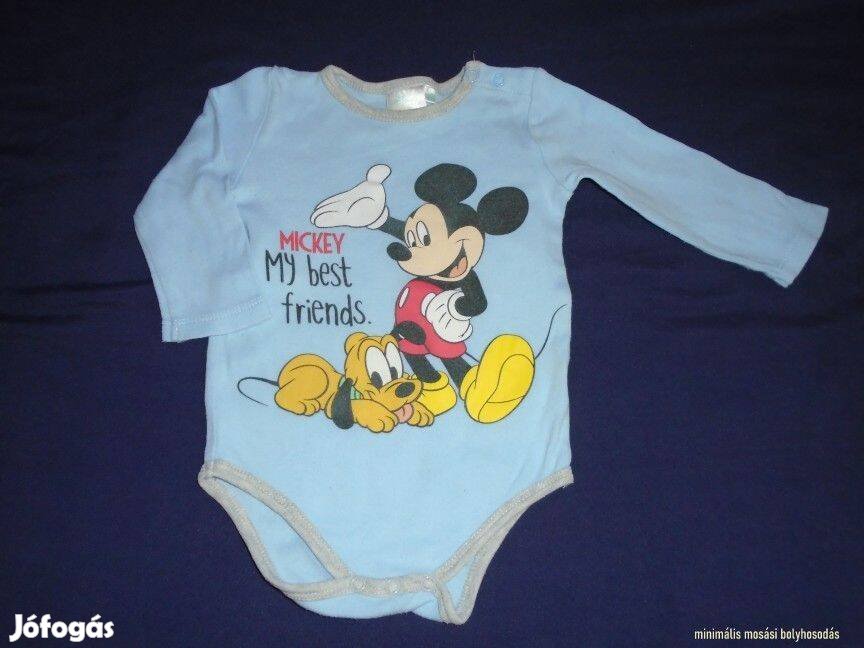 Mickey egér mintás hosszú ujjú body 9-12 hó méret 74 80