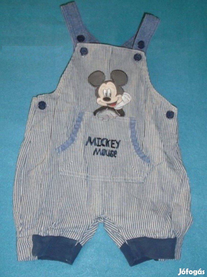 Mickey egér mintás kantáros rövidnadrág 6-9 hó (méret 68 / 74) kék