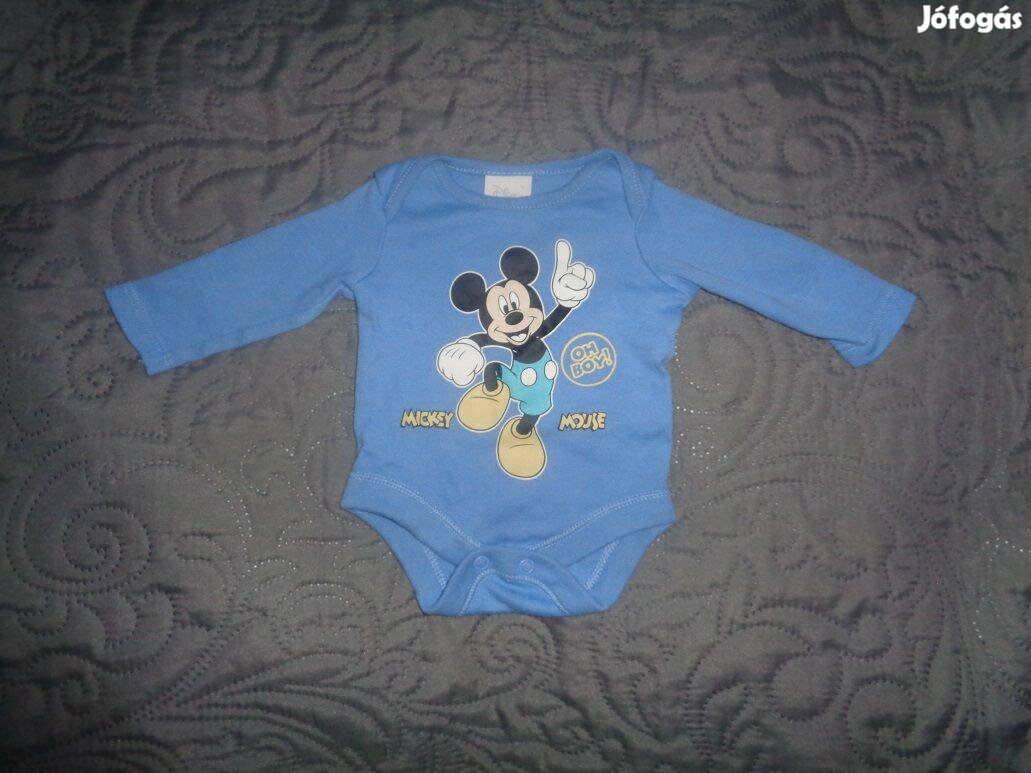 Mickey egér mintás kisfiú újszülött kék body ( 50 - 56 méret )