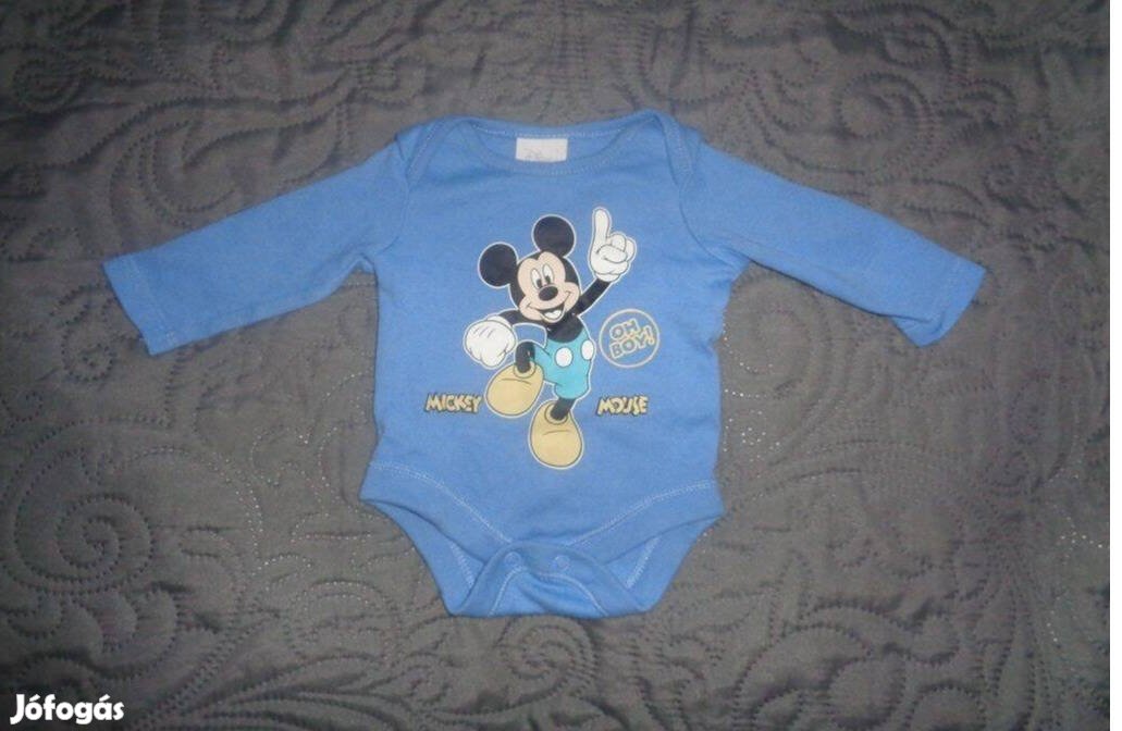 Mickey egér mintás kisfiú újszülött kék body ( 50 - 56 méret )