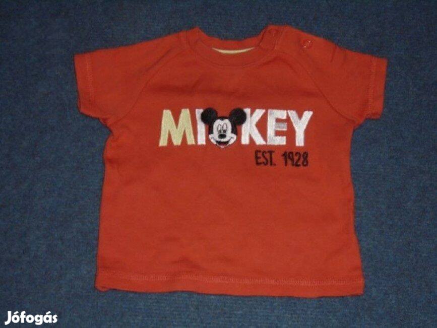 Mickey egér mintás narancssárga póló 3-6 hó (méret 68)