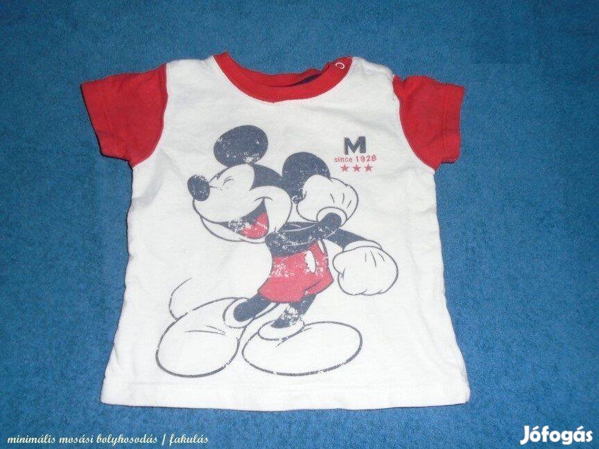 Mickey egér mintás póló 3-6 hó (méret 68) fehér piros