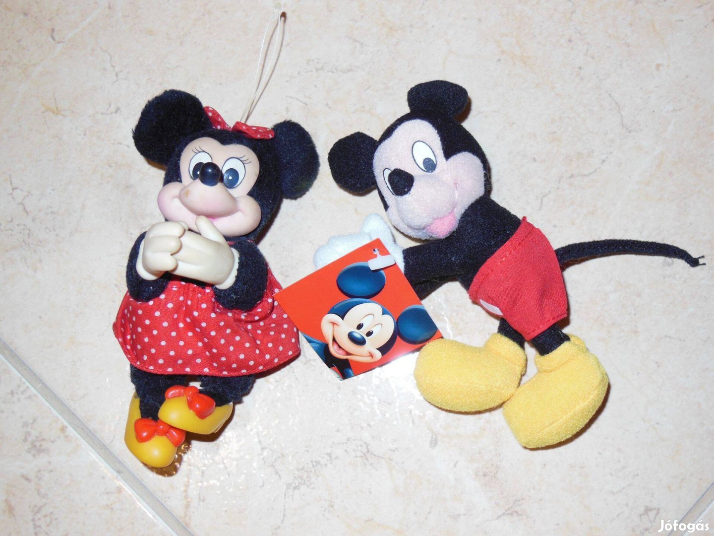 Mickey és Minnie egér, retro plüss figura. 2 db együtt