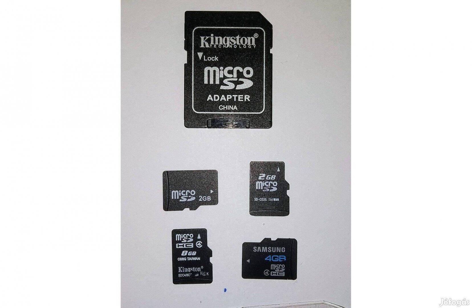 Micro SD memória kártya 2+4+8 GB 1 adapterrel Együtt