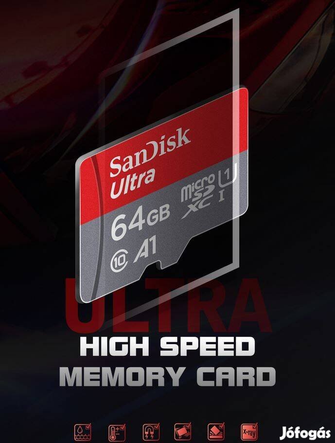 Micro SD memóriakártya Sandisk 64 GB-os TF Micro Sdxc A1