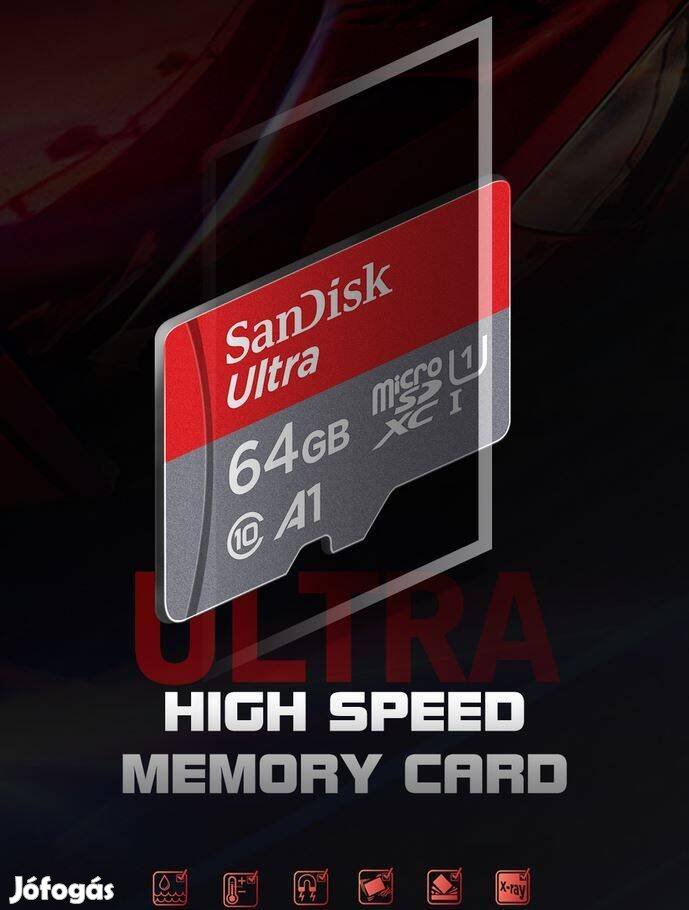 Micro SD memóriakártya Sandisk 64 GB-os TF Micro Sdxc A1