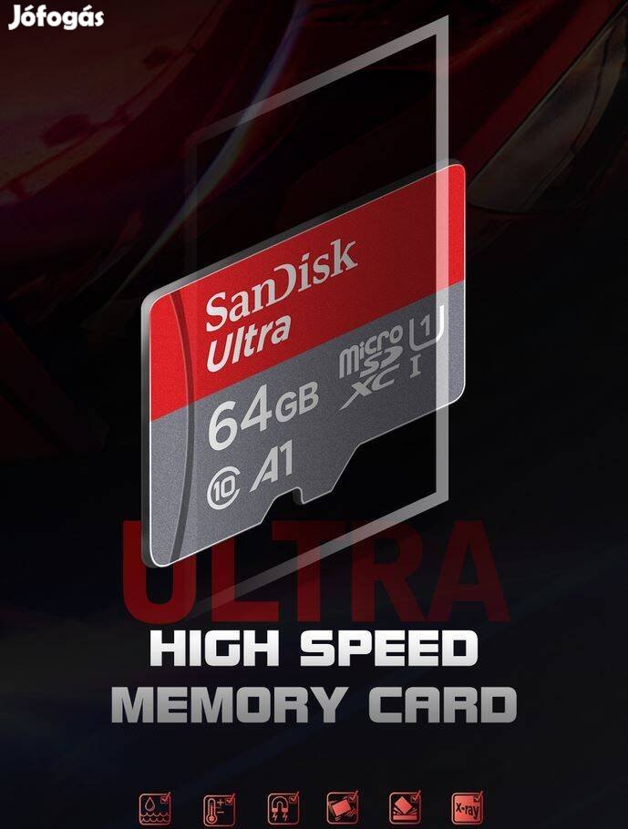 Micro SD memóriakártya Sandisk 64 GB-os TF Micro Sdxc A1