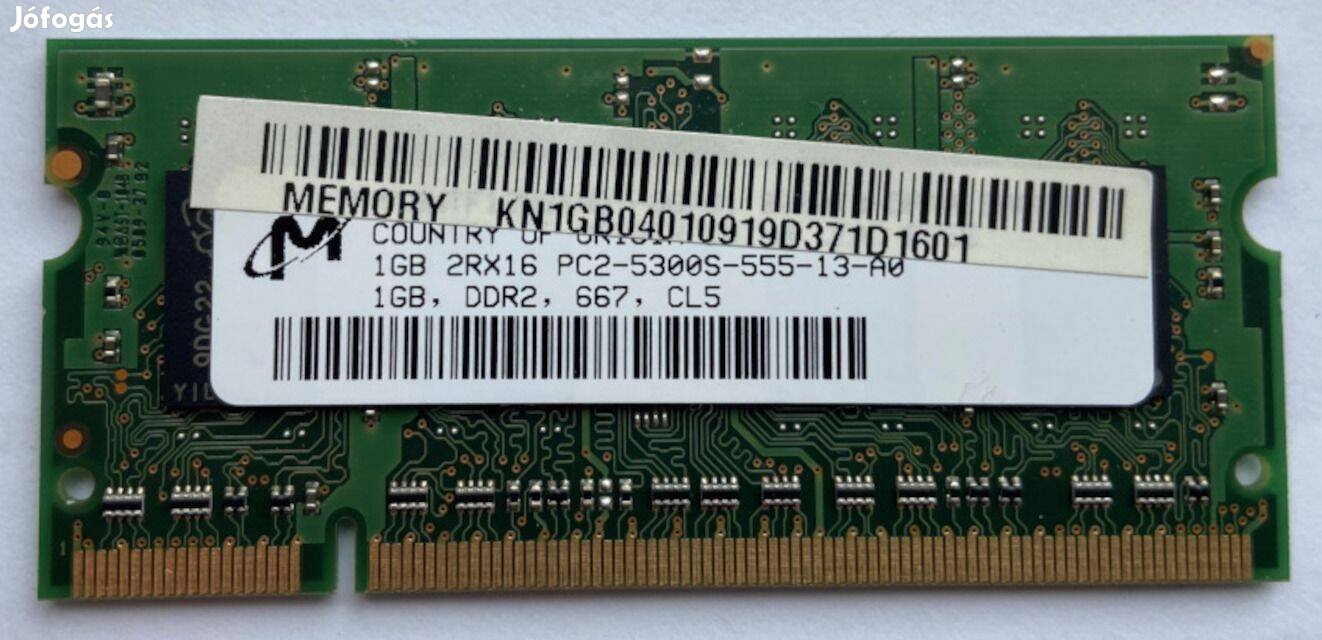 Micron 1 GB PC2 DDR2 laptop RAM memória
