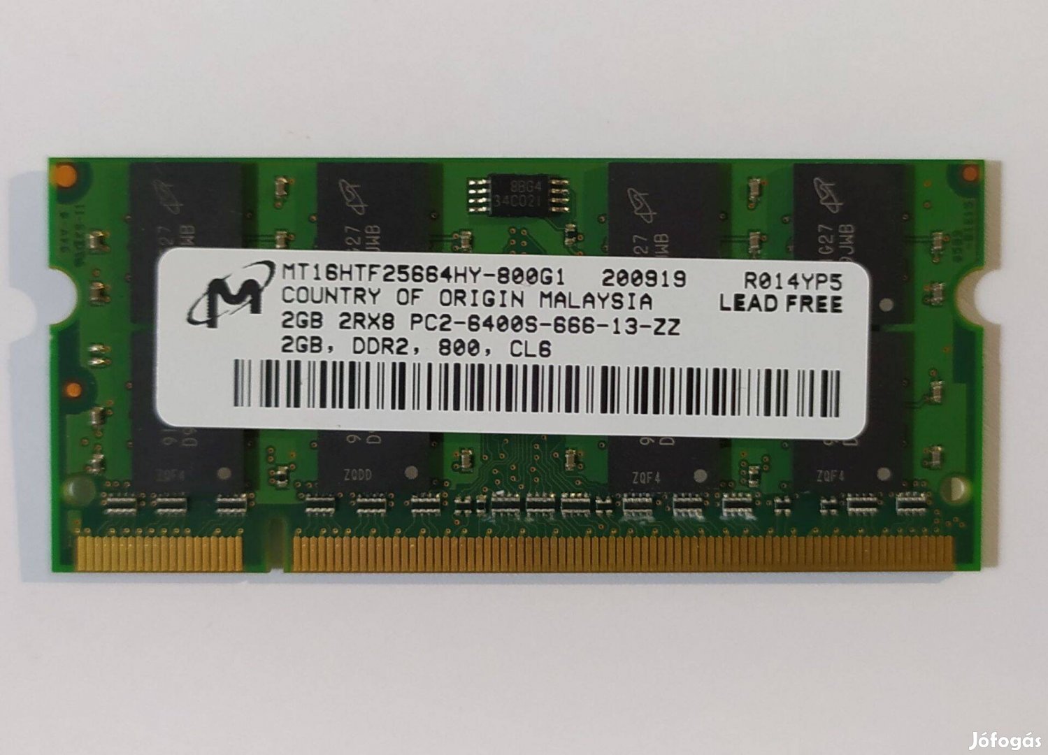 Micron 2GB DDR2 800MHz laptop / notebook memória