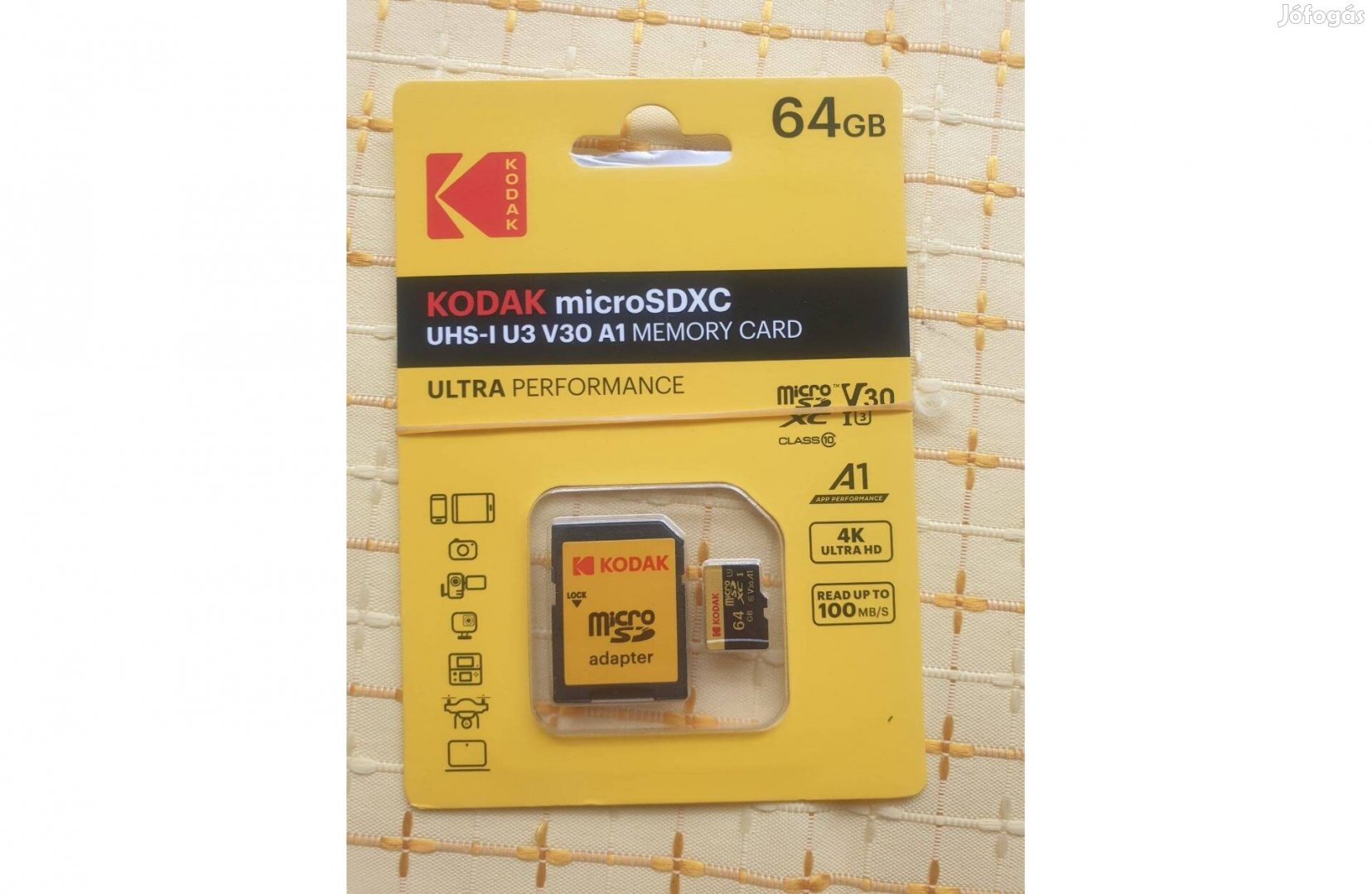 Microsd kártya 64 Gb kodak adapterrel vadiúj