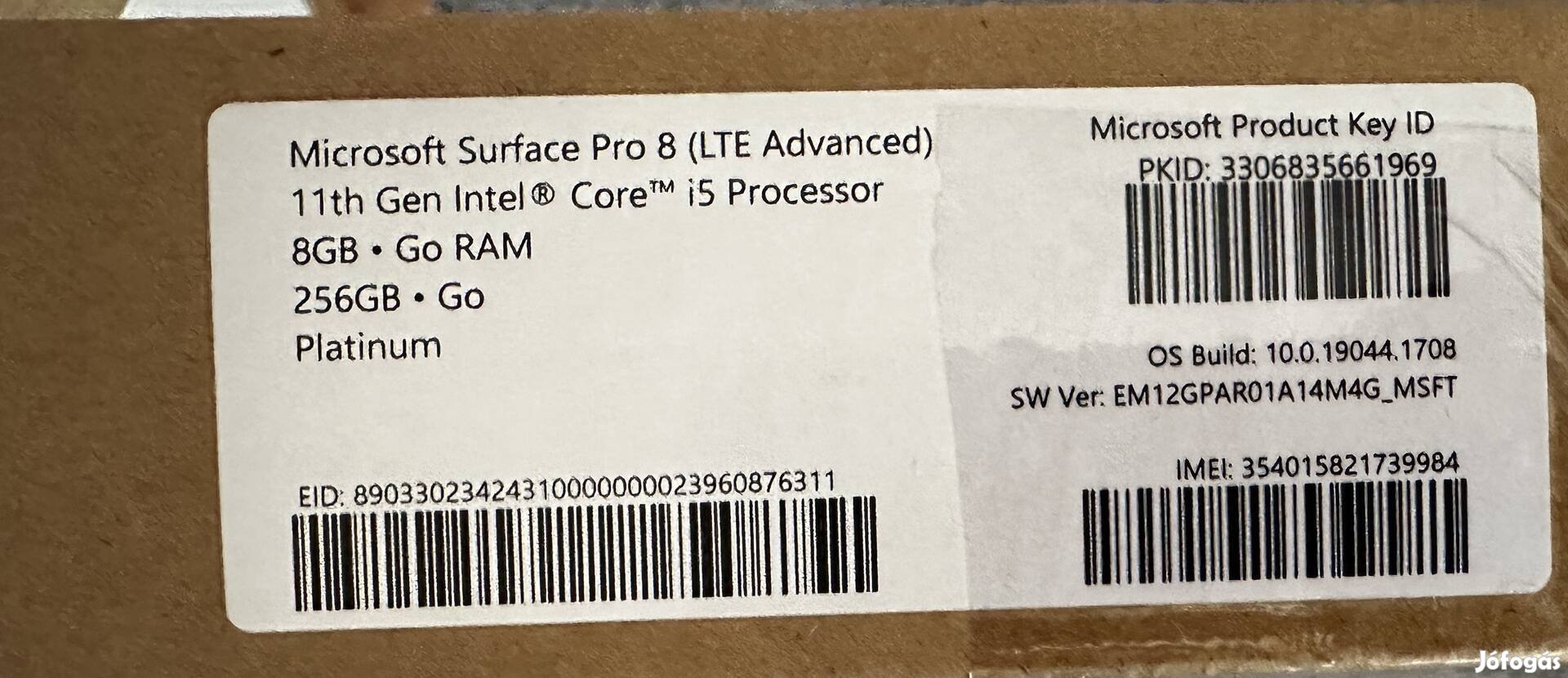Microsoft Surface pro 8  (LTE) garanciális
