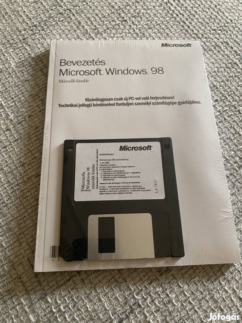 Microsoft Windows 98 telepítő CD, indítólemez, termékkulcs