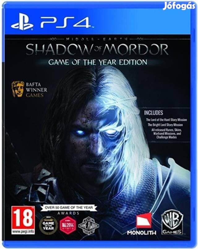 Middle-Earth Shadow of Mordor Game Of The Year Edition PS4 játék