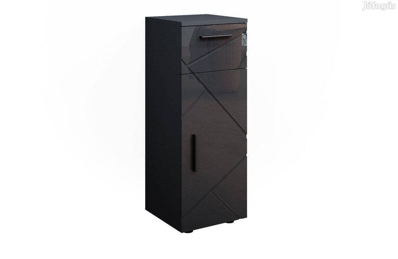Midi szekrény, 81 cm, magasfényű antracit,Vicco Irma ,Új