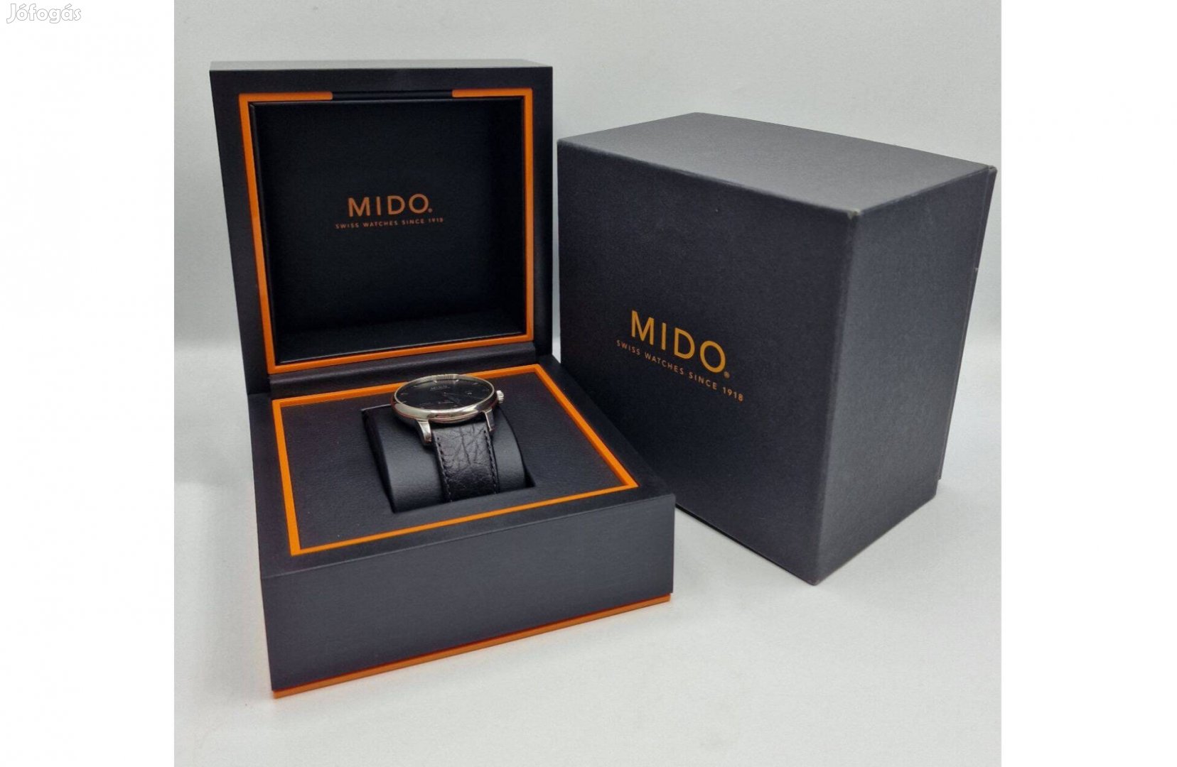 Mido Baroncelli Power Reserve M8605 férfi karóra, 42mm, fekete bőrszíj