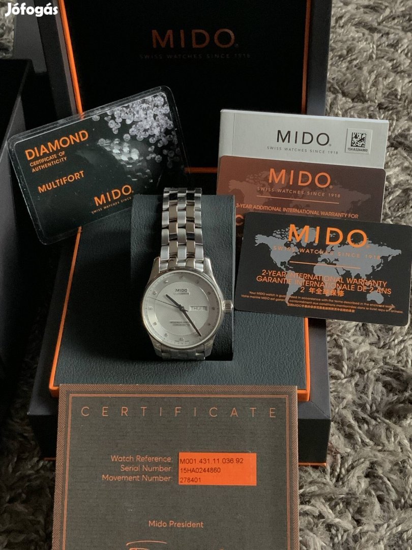 Mido Belluna Officially Certified Chronograph  luxus óra 