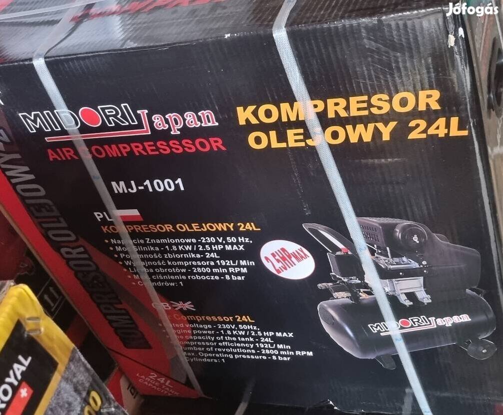 Midori 24l olajos kompresszor Új