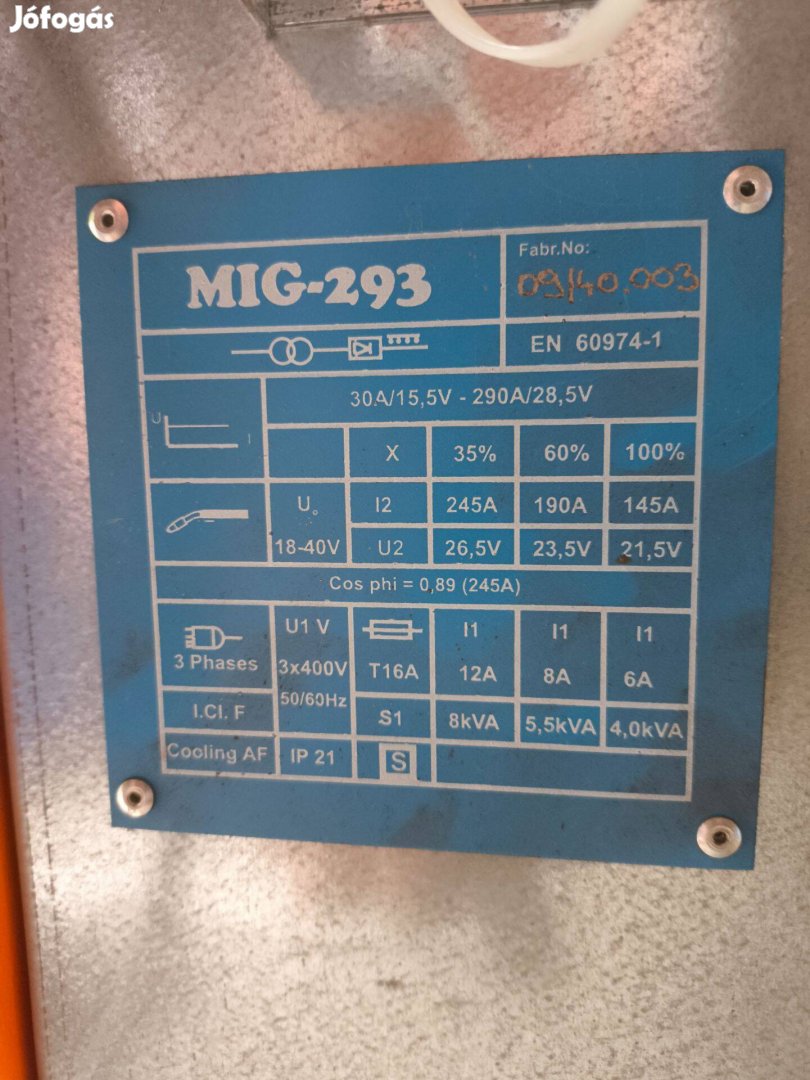 Míg 293 húzolas Co hegesztő