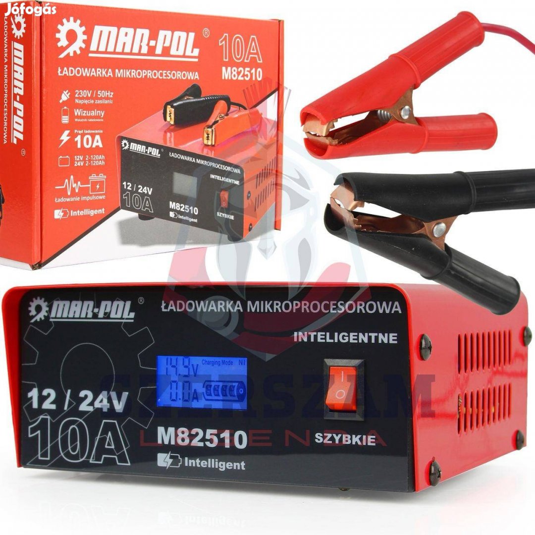 Mikroprocesszoros töltő 12V / 24V 10A - MAR-POL M82510