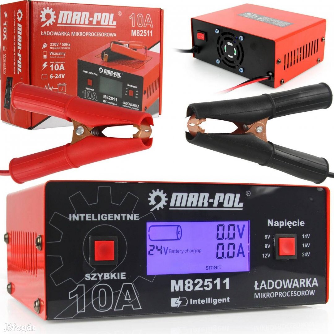 Mikroprocesszoros töltő 6V / 12V / 24V 10A - MAR-POL M82511