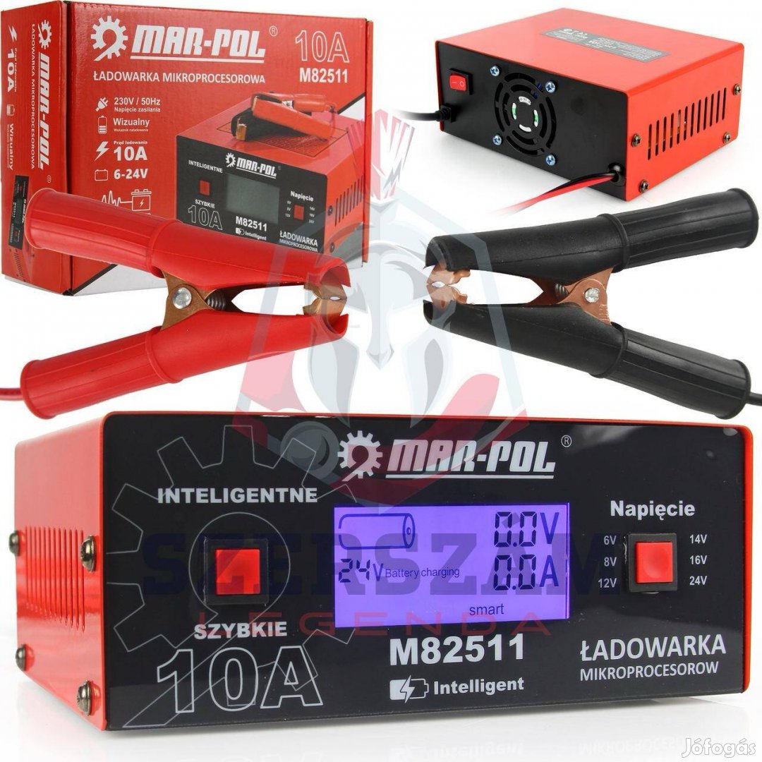 Mikroprocesszoros töltő 6V / 12V / 24V 10A - MAR-POL M82511