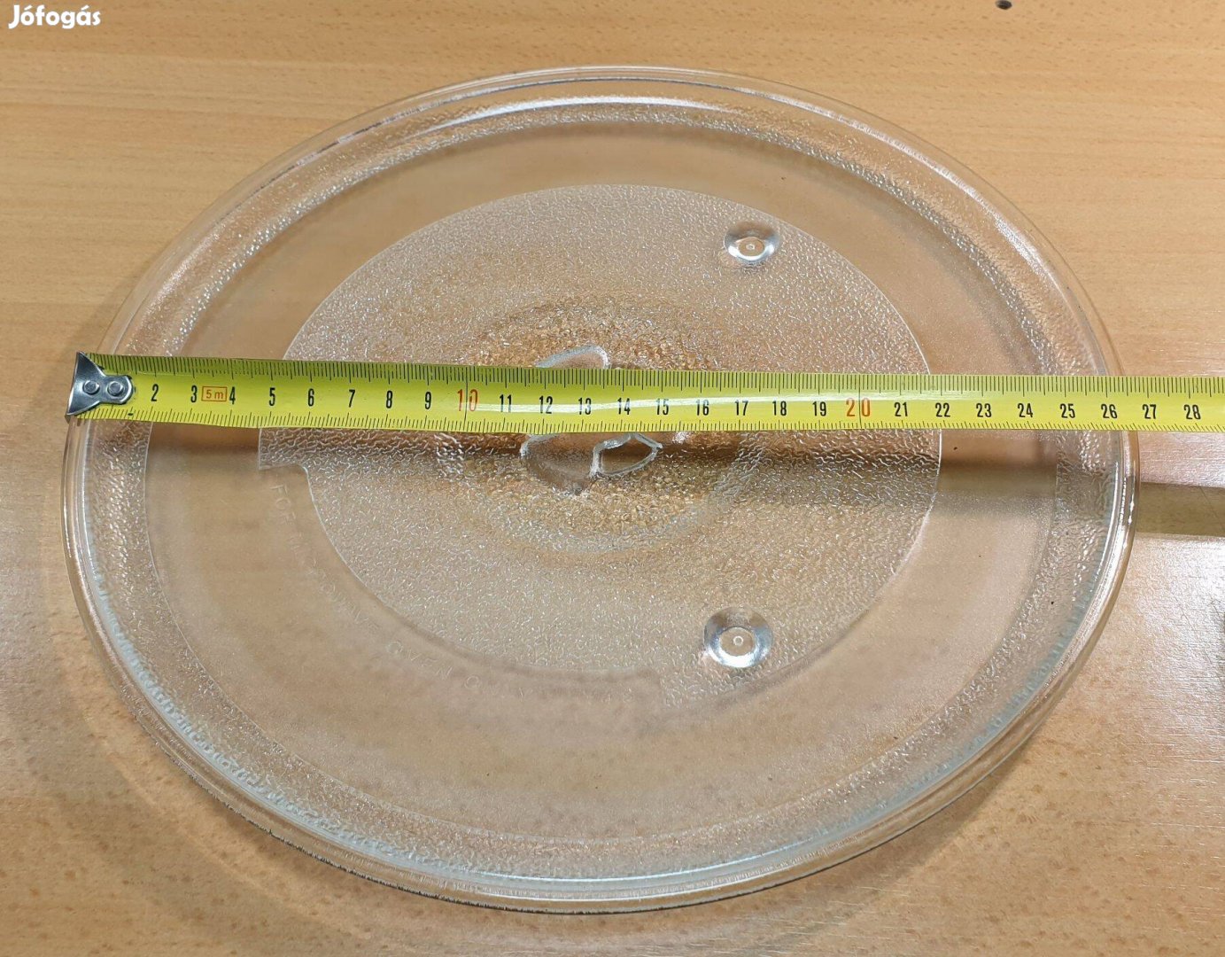 Mikrósütő üvegtányér eladó, 27 cm átmérőjű