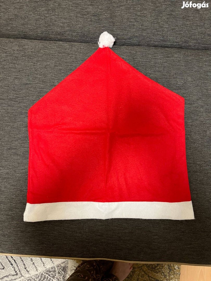 Mikulás sapka, székre húzható dísz