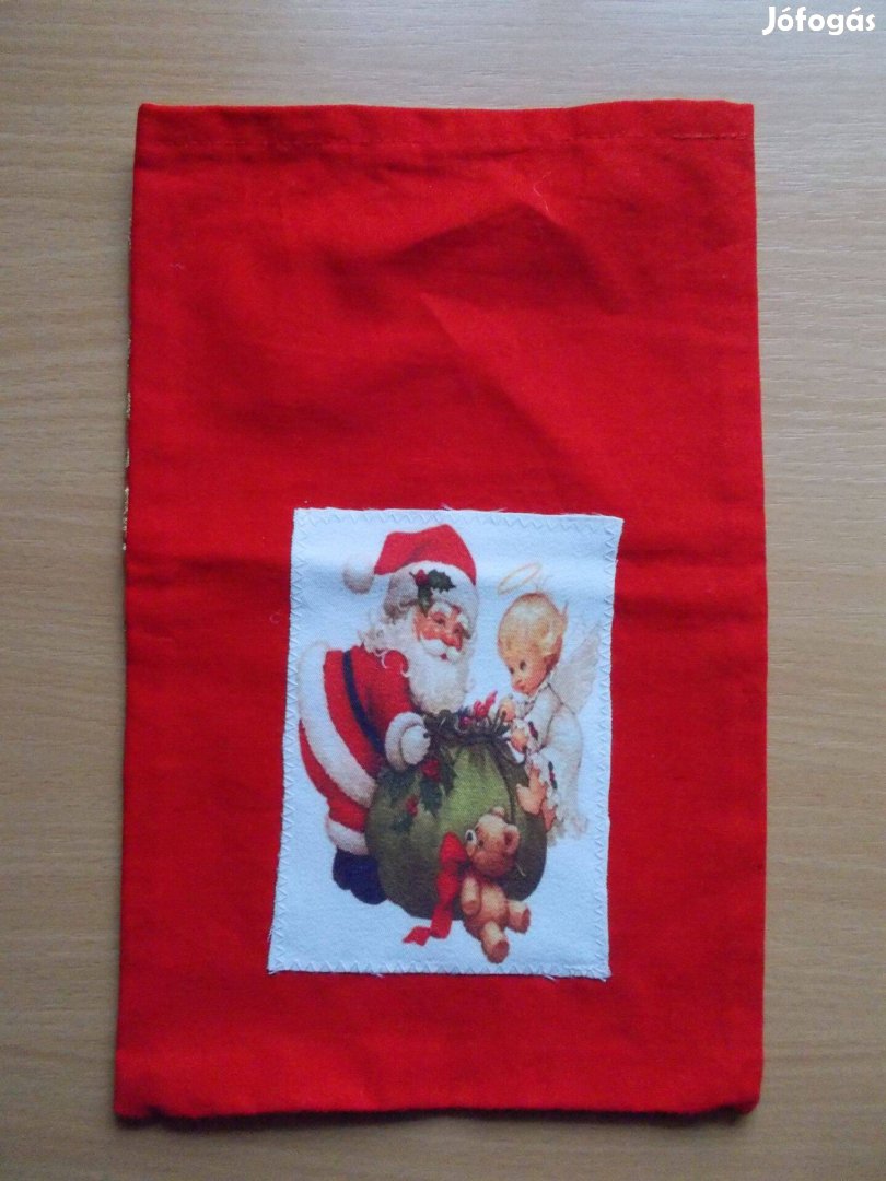 Mikulás zsák Új, textil Olaf minta: 20x27cm, Angyalka: 18x28cm 500/db