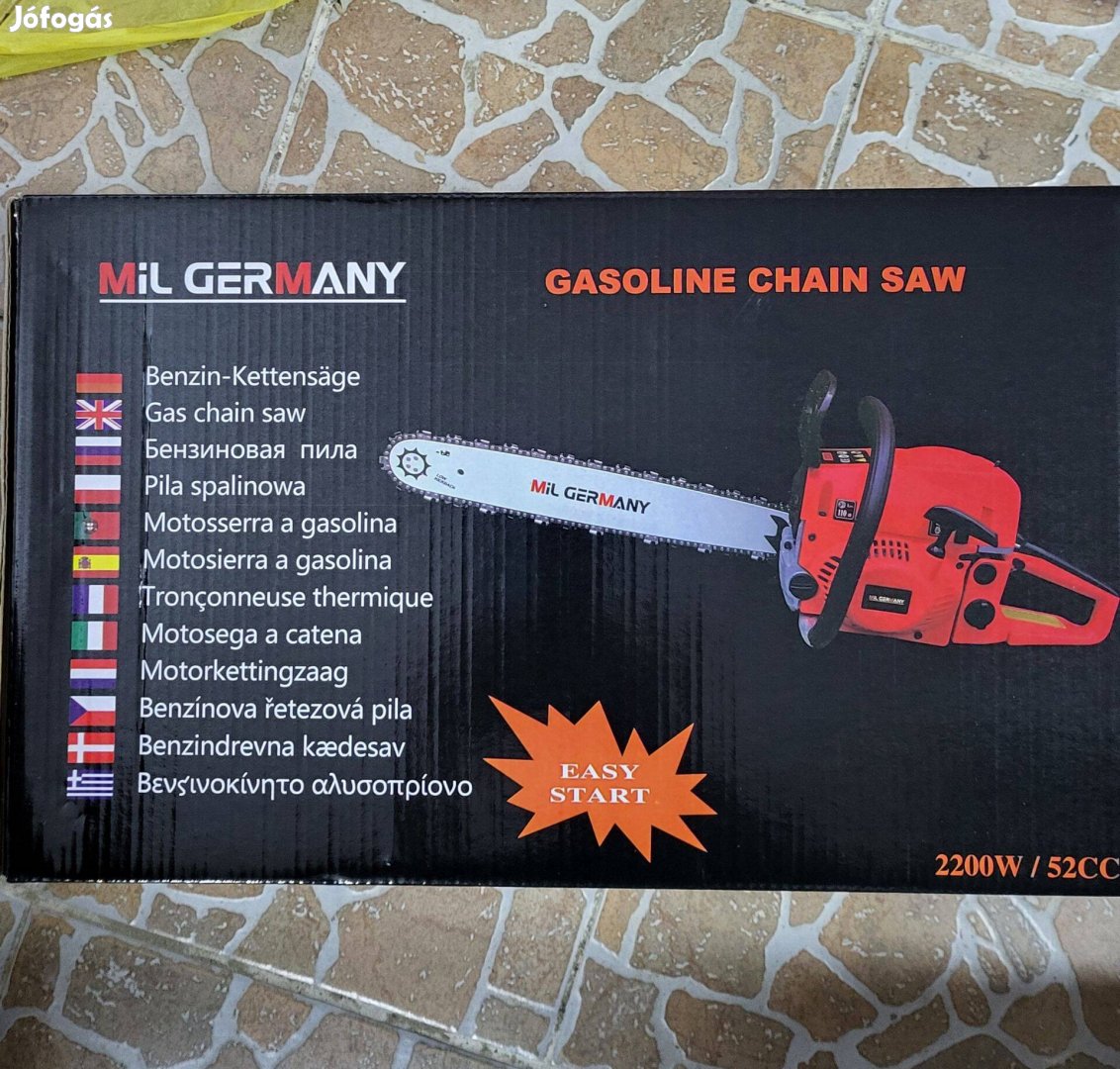 Mil Germany benzines benzinmotoros láncfűrész 3 LE / 52cm3