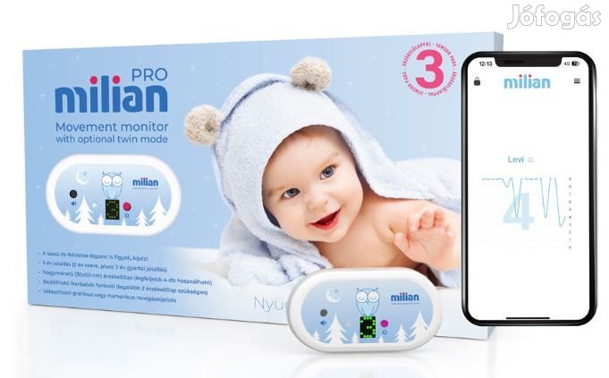Milian légzésfigyelő PRO Bluetooth Plus 3db érzékelőlappal