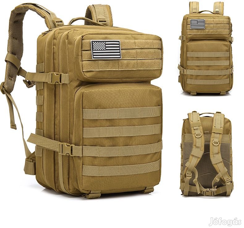 Military hátizsák, túrahátizsák, hátitáska khaki (BL090-KHAKI)