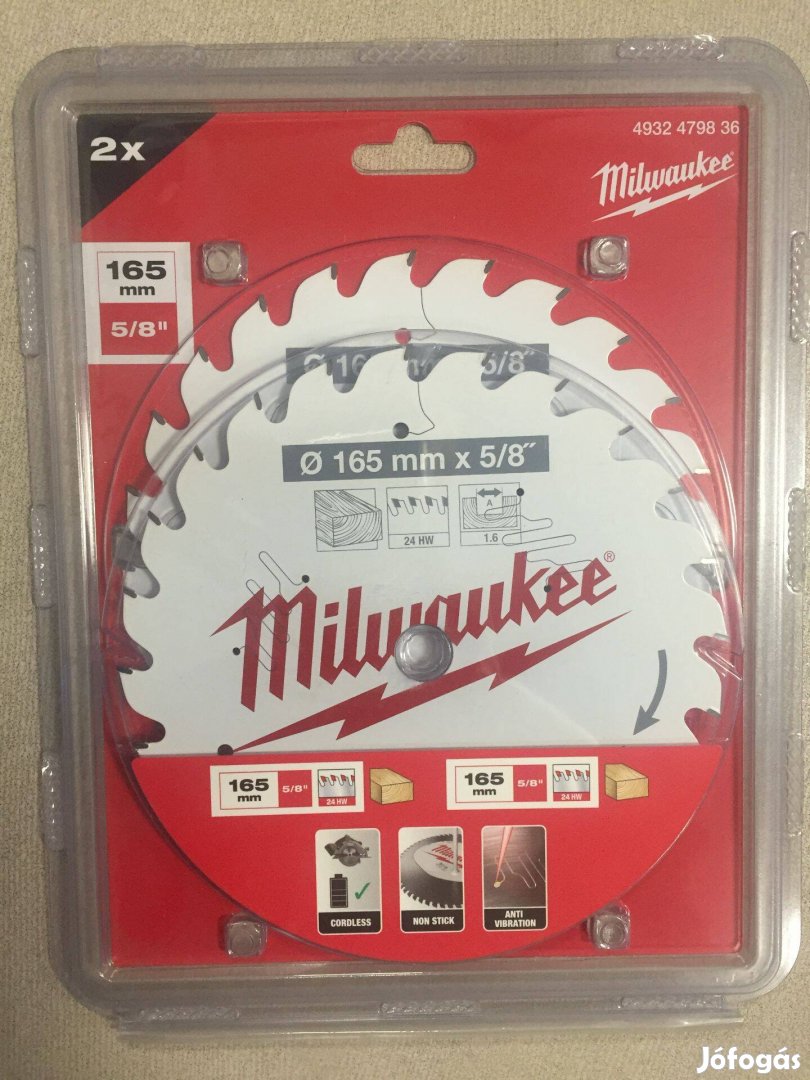 Milwaukee Fűrészlap körfűrészhez 2x165mm 5/8" (49324798362)